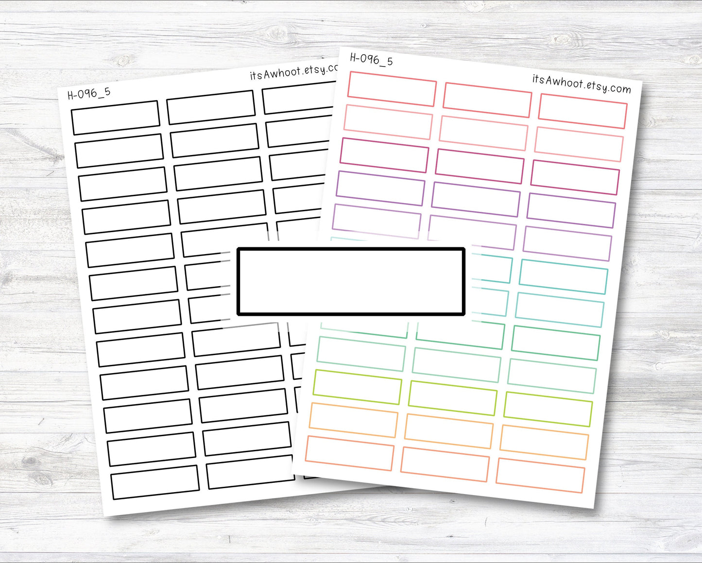 Quarter Blank Solid Line Box Label - .5", Medium Box Label Planner Sticker - SOLID (H096_5)
