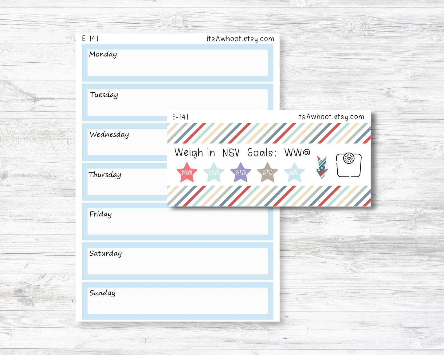 July Kit, Independence Day, Weight Loss Planner Stickers (B056-July3)