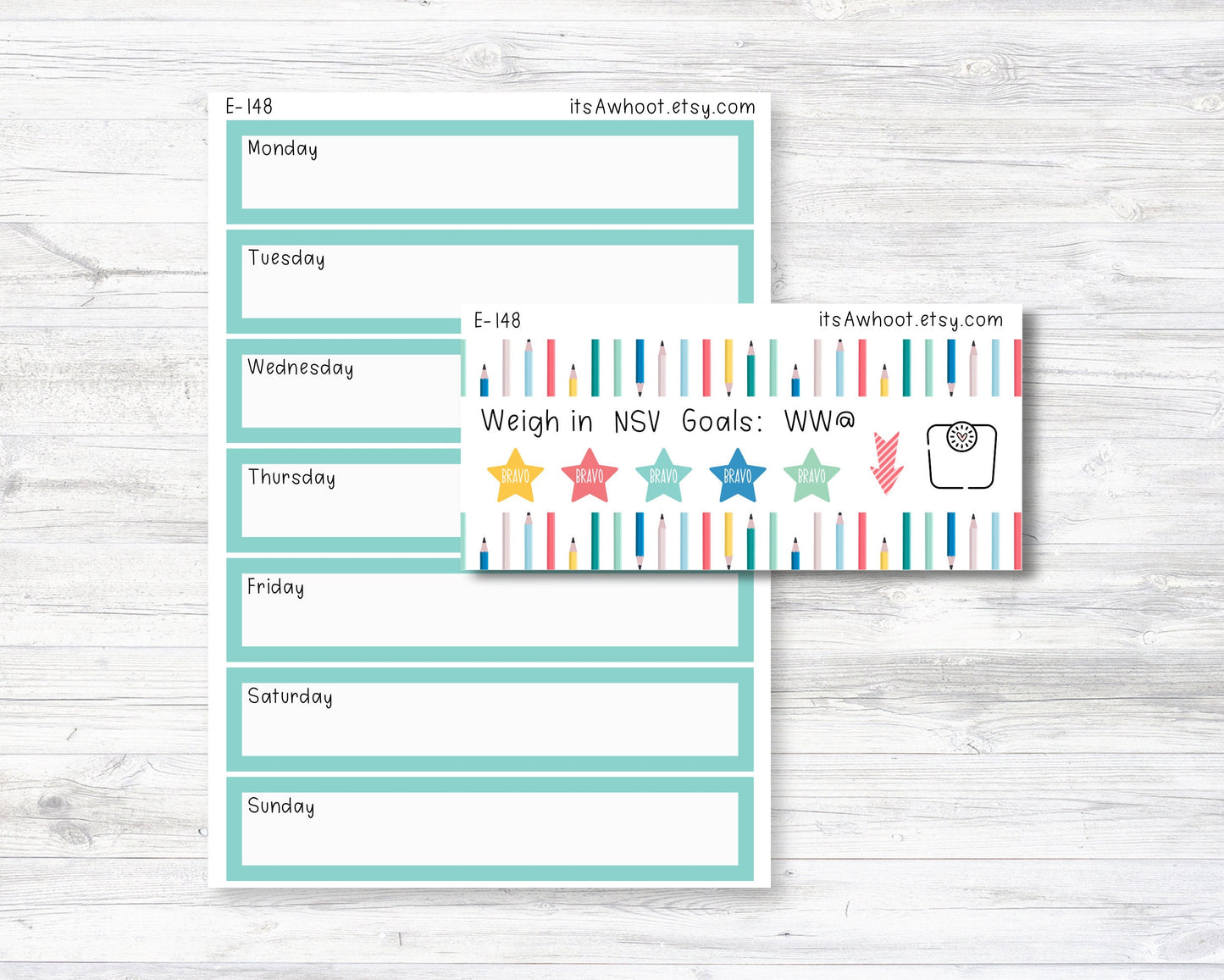 September Kit, Back to School, Weight Loss Planner Stickers (B147-September3)