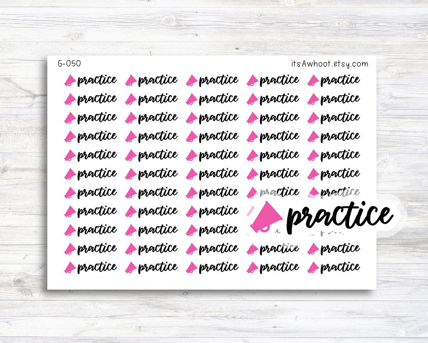 Cheerleading Practice Script Planner Stickers (G050)
