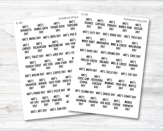 Wacky Holidays Planner Stickers (G150)