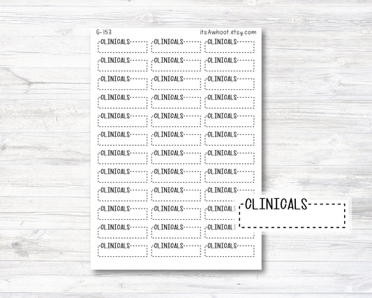 Clinicals Quarter Box Label Planner Stickers (G153)