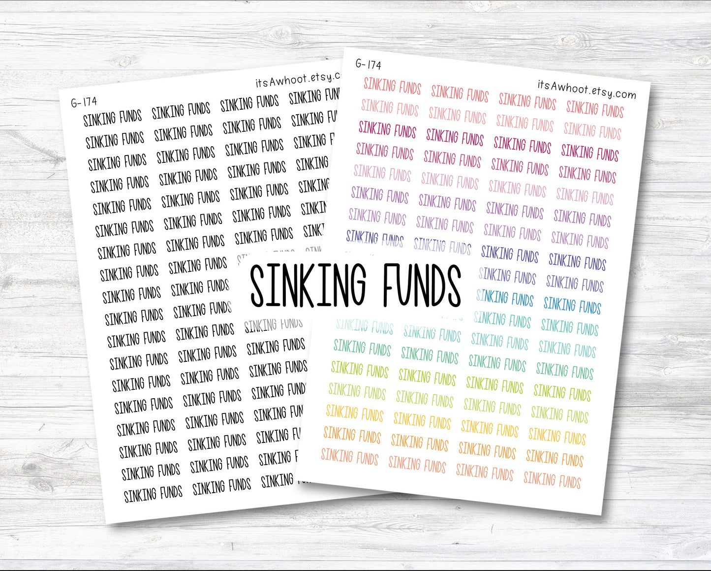 SINKING FUNDS Script Planner Stickers (G174)
