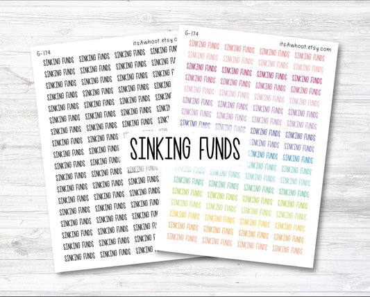 SINKING FUNDS Script Planner Stickers (G174)