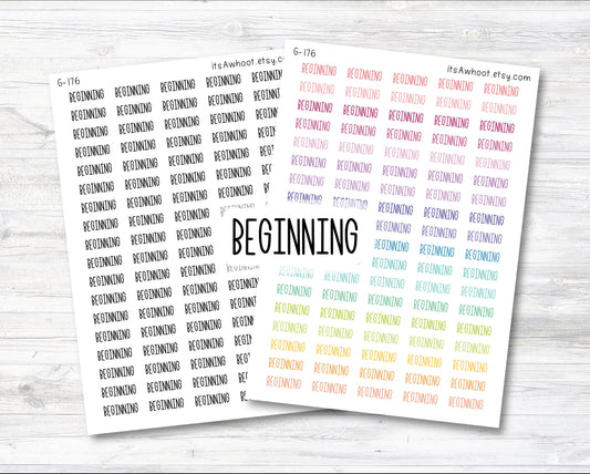 BEGINNING Script Planner Stickers (G176)