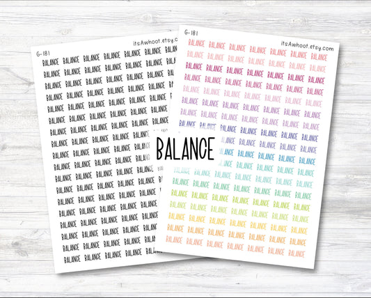 BALANCE Script Planner Stickers (G181)