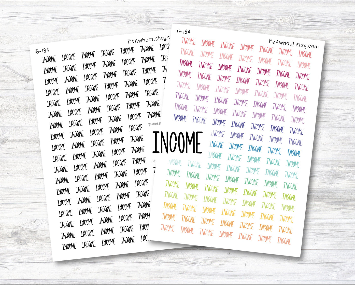 INCOME Script Planner Stickers (G184)