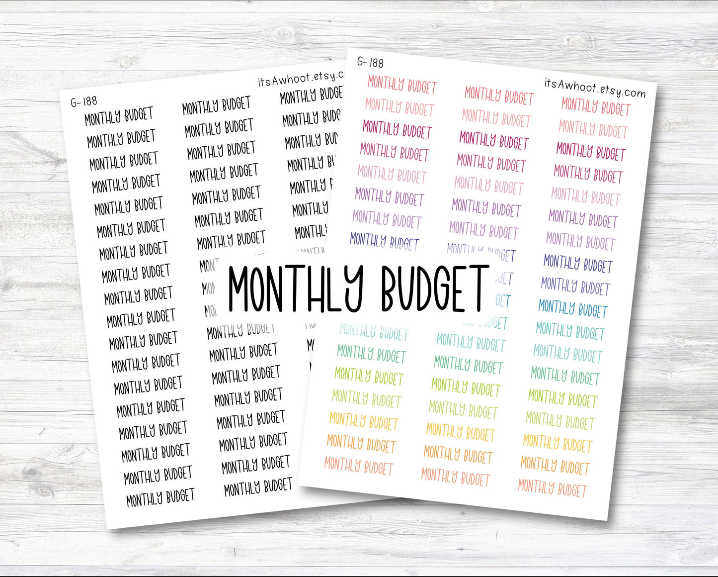 MONTHLY BUDGET Script Planner Stickers (G188)