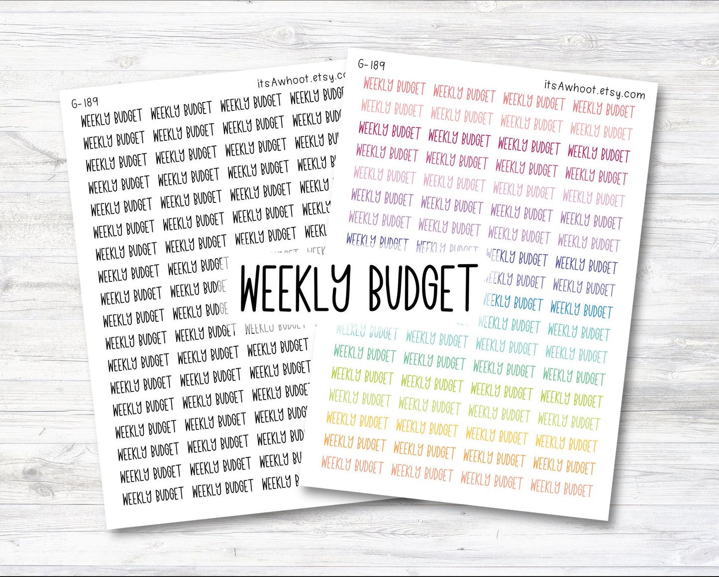 WEEKLY BUDGET Script Planner Stickers (G189)