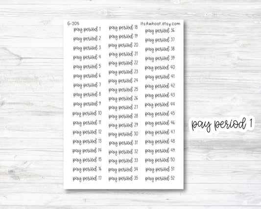 Pay Period Week Script Planner Stickers (G205)