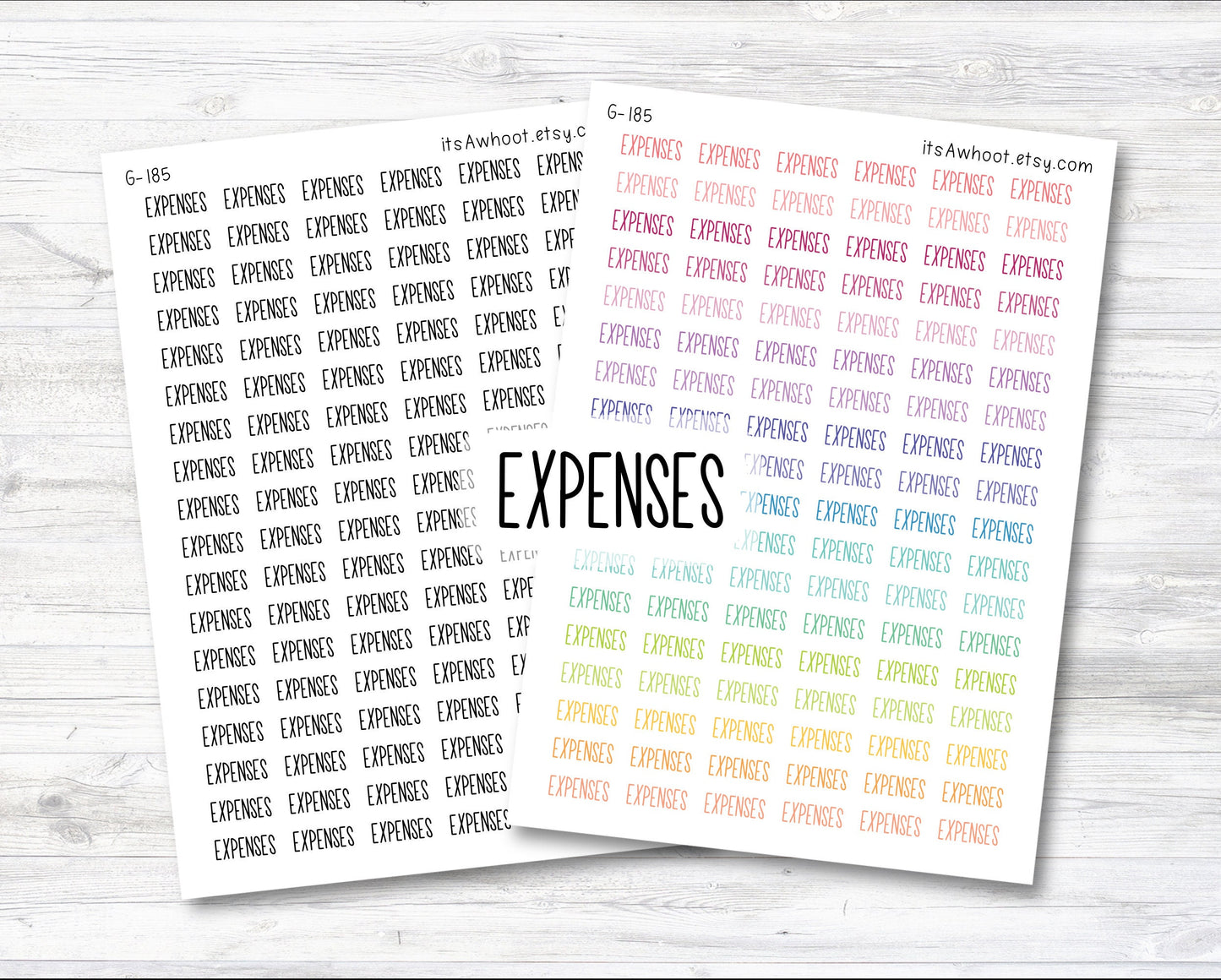 EXPENSES Script Planner Stickers (G185)