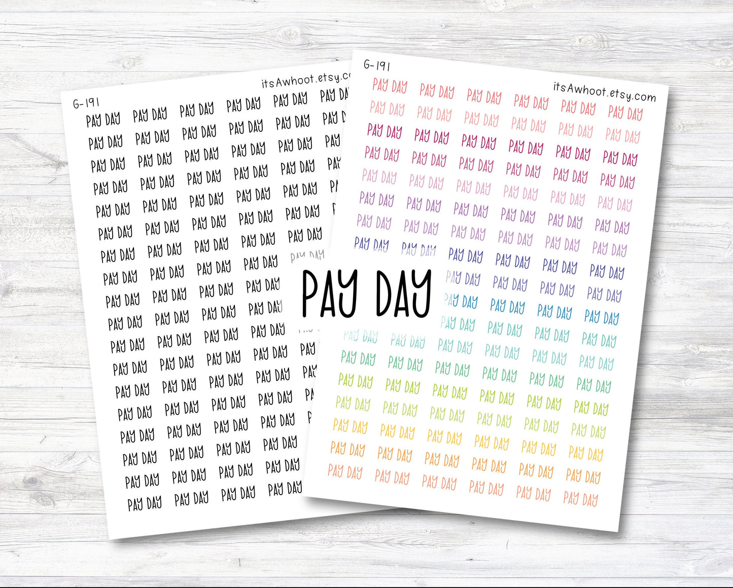PAY DAY Script Planner Stickers (G191)