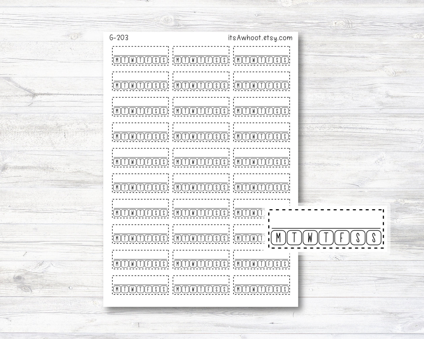 Individual Habit Tracker Planner Stickers, Write in your own habit Tracker Stickers (G203)