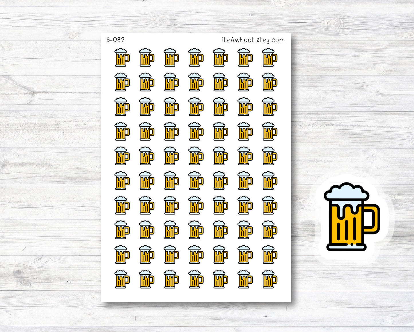 Beer Planner Stickers, Beer Icon Stickers (B082)