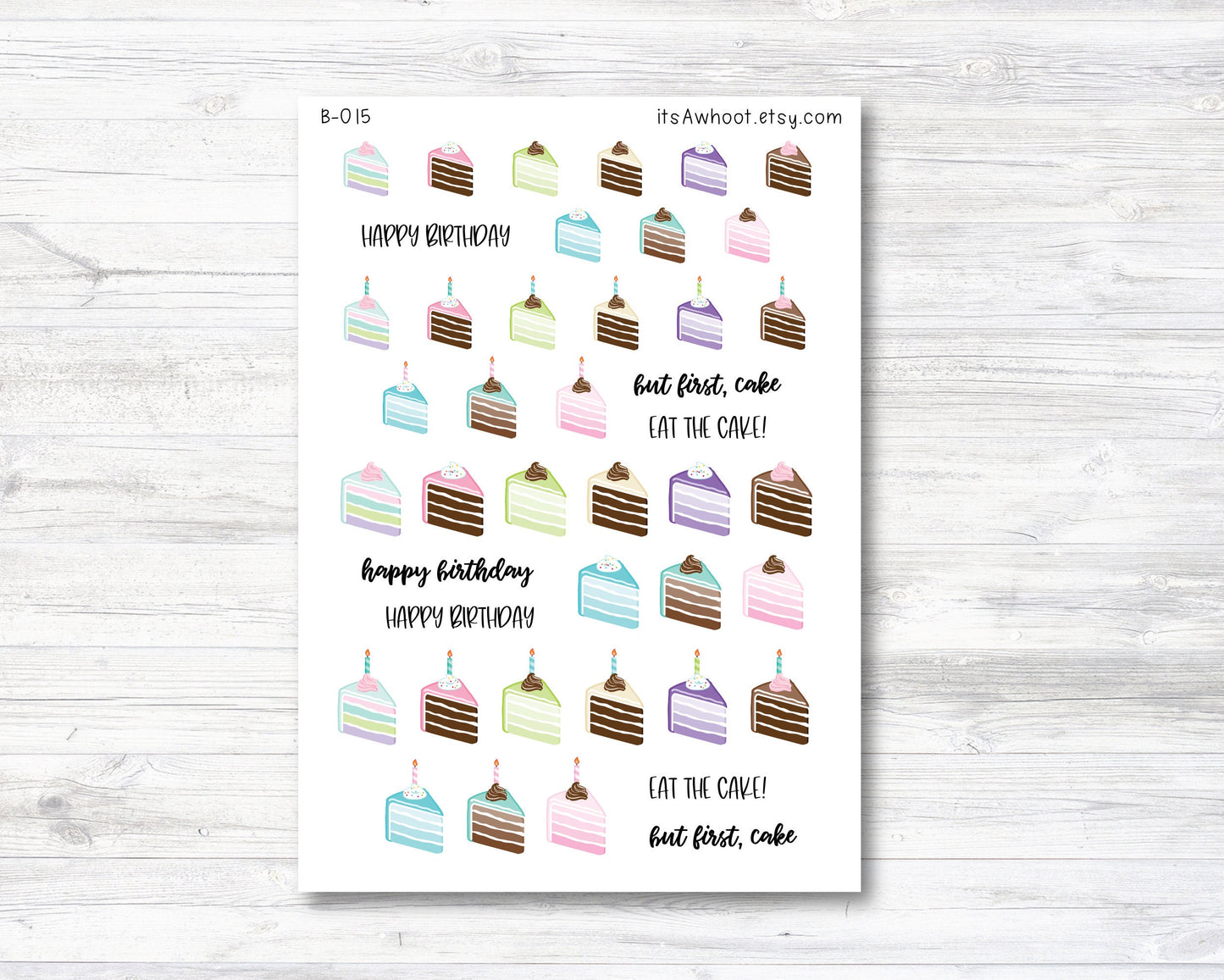 Birthday Cake Stickers, Birthday Stickers (B015)
