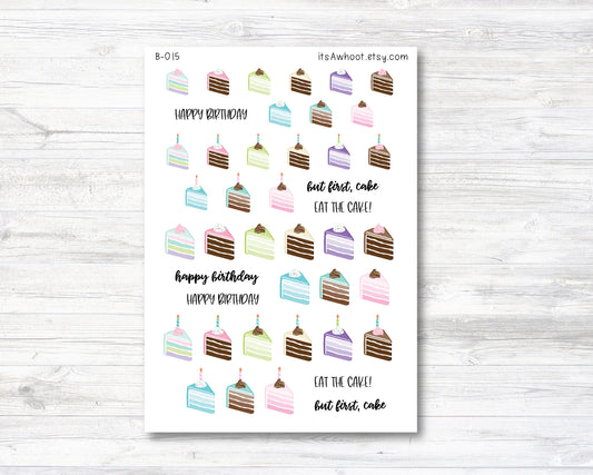 Birthday Cake Stickers, Birthday Stickers (B015)
