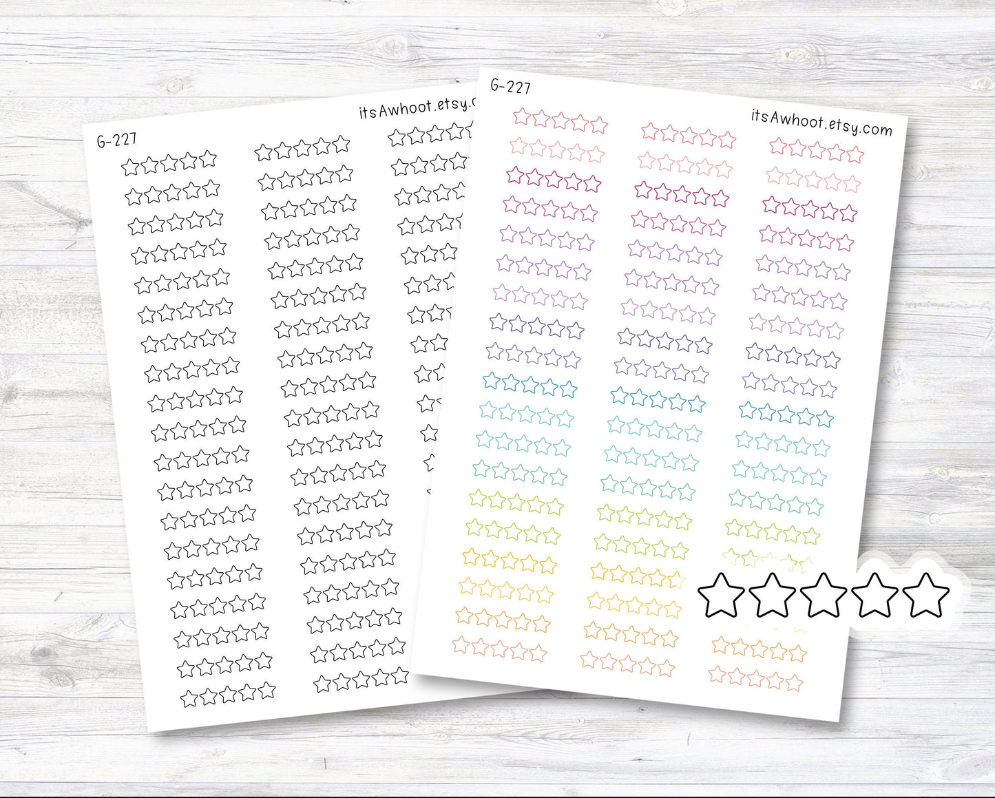 Star Rating Sticker, Star Rating Icon Planner Sticker (G227)