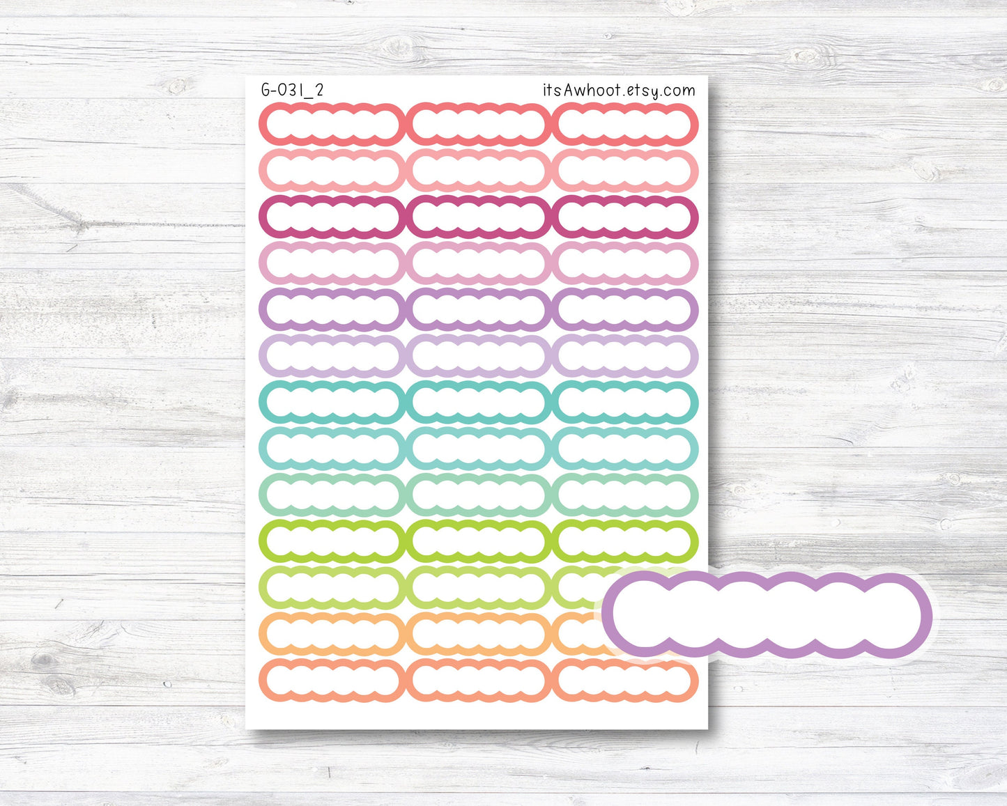Scallop Label Planner Stickers - .4" Scallop Label (G031_2)