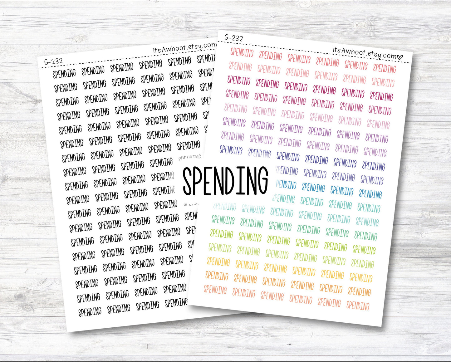 SPENDING Script Planner Stickers (G232)
