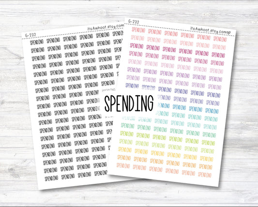 SPENDING Script Planner Stickers (G232)