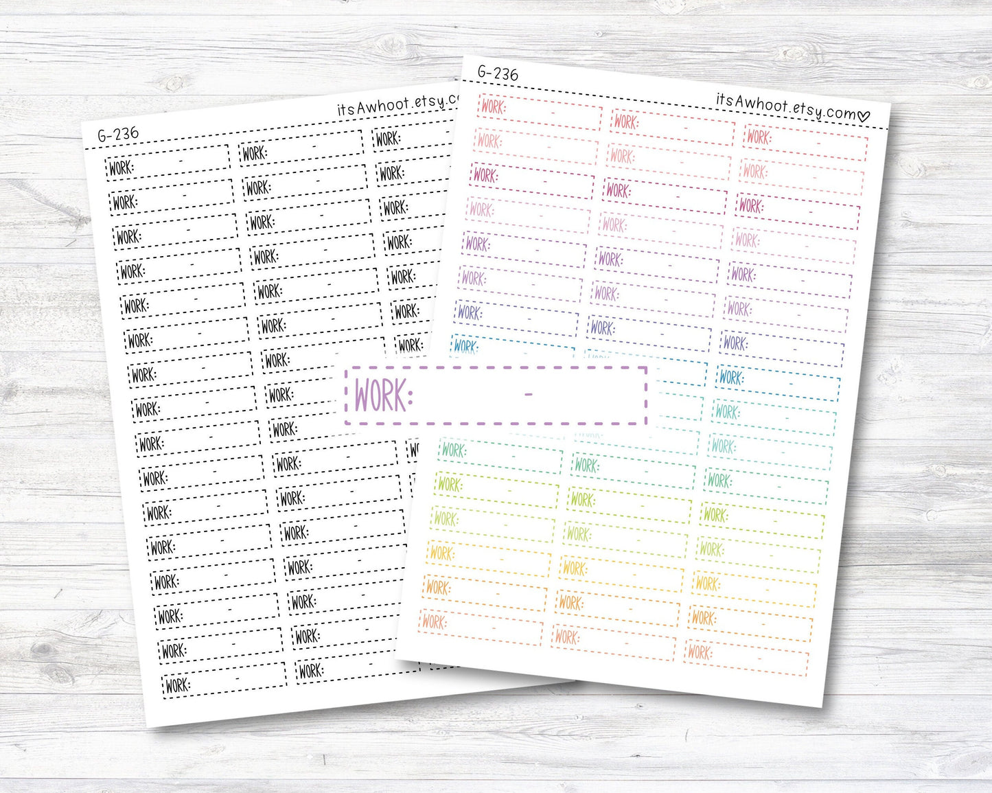 Work Planner Stickers, Work Schedule Stickers, Work Schedule Label (G236)