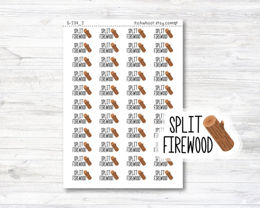 Split Firewood Script Planner Stickers (G234_2)