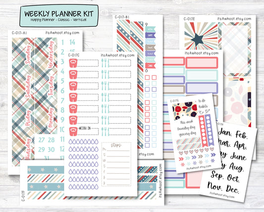 WEEKLY Kit Planner Stickers - "'Merica" - Happy Planner CLASSIC - Vertical (C017)