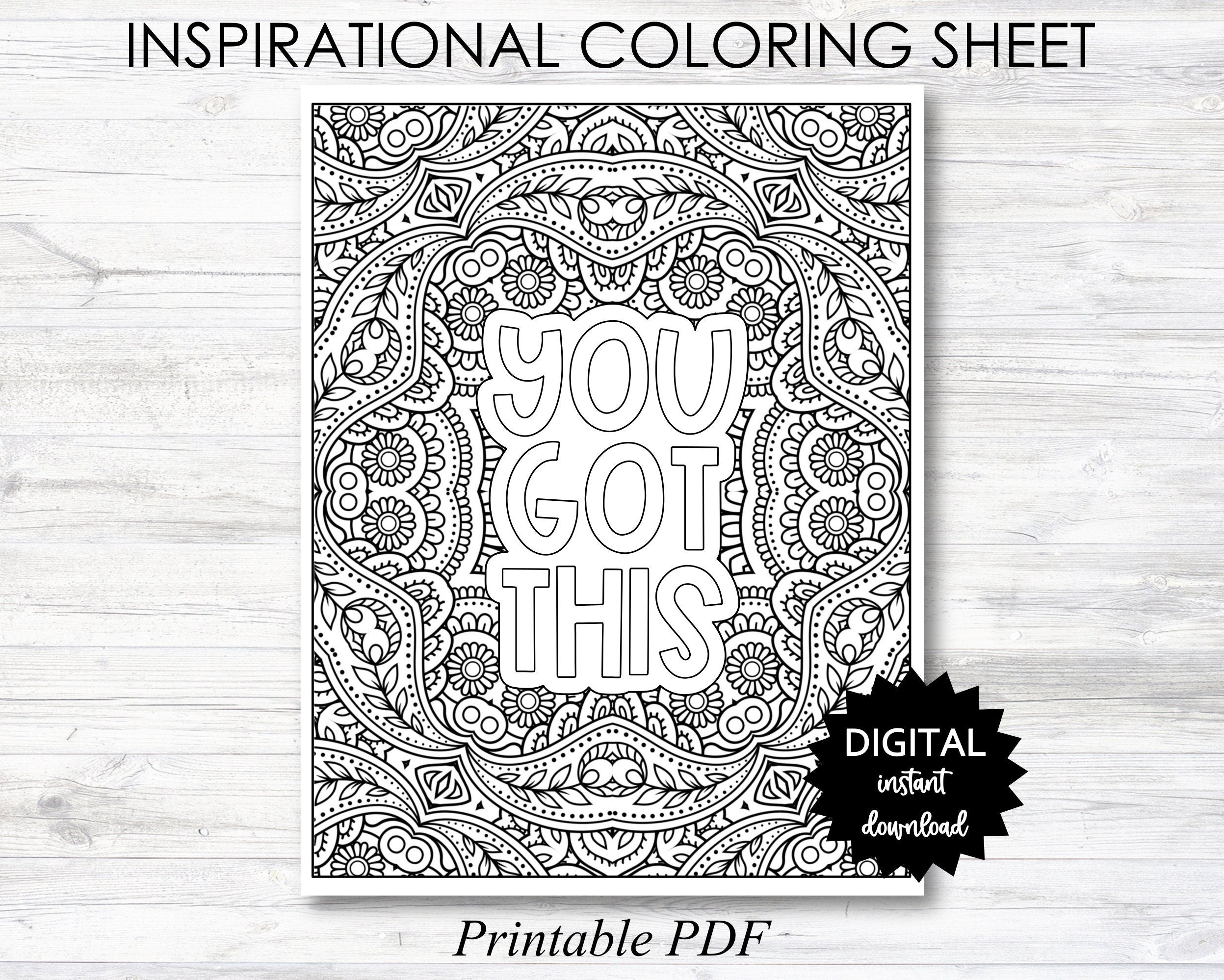 You Got This Printable, You Got This Coloring Sheet, Inspirational Col 