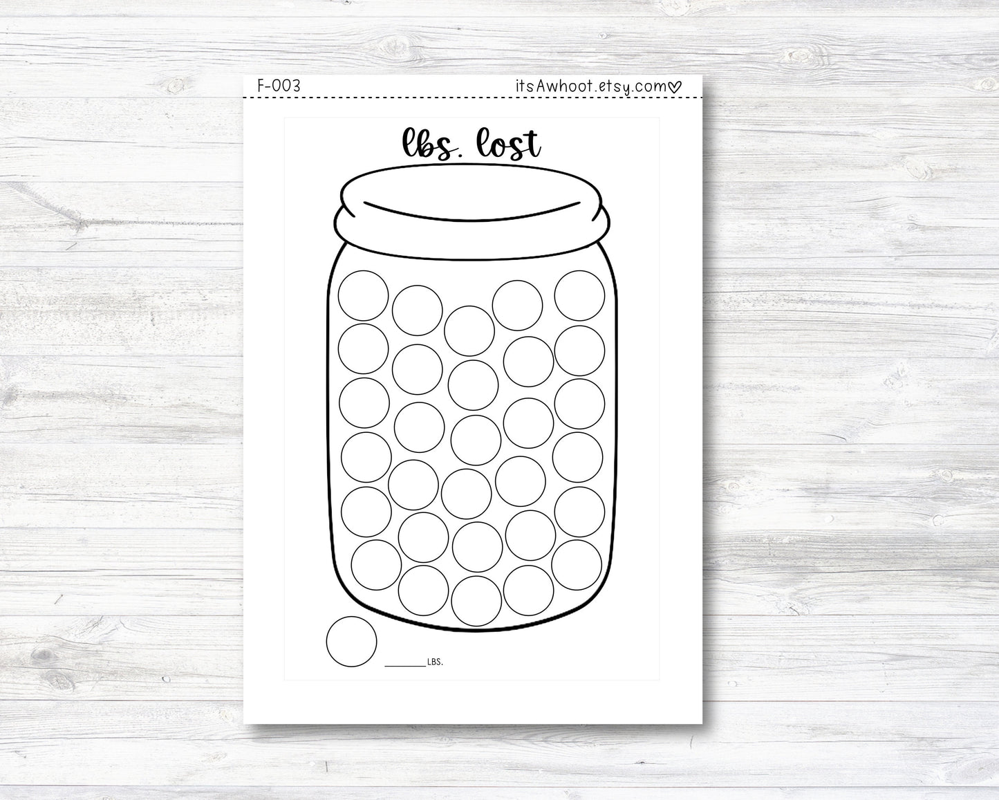 Lbs. Lost Mason Jar Dashboard Sticker, Mason Jar Pounds Lost Motivation Sticker, Pounds Lost Sticker, Lbs. Lost Tracker (F003)