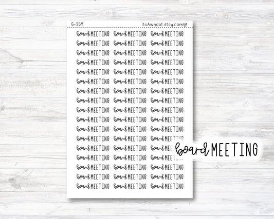 BOARD MEETING Stickers, Board Meeting Script Planner Stickers, Board Meeting Mixed Script Stickers (G259)