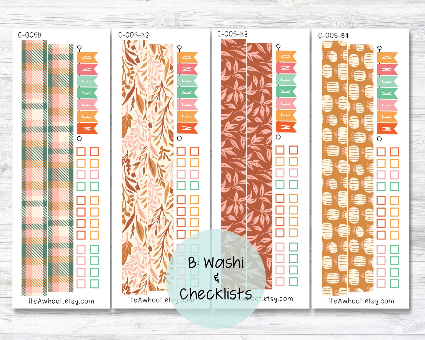 WEEKLY Kit Planner Stickers - "Boho Fall" - Happy Planner CLASSIC - Vertical (C005)