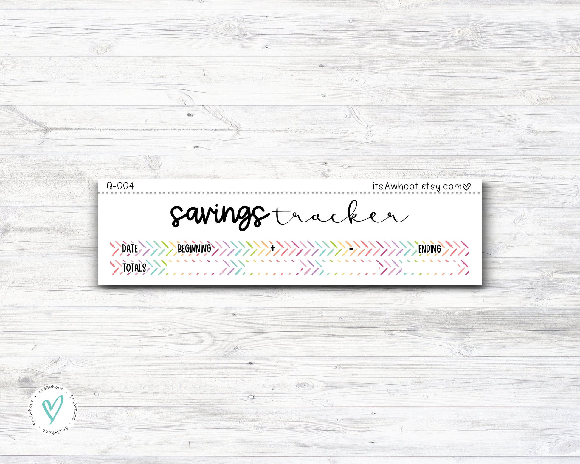 SAVINGS TRACKER Budget Sticker Kit - 7x9 Planner (Q004)