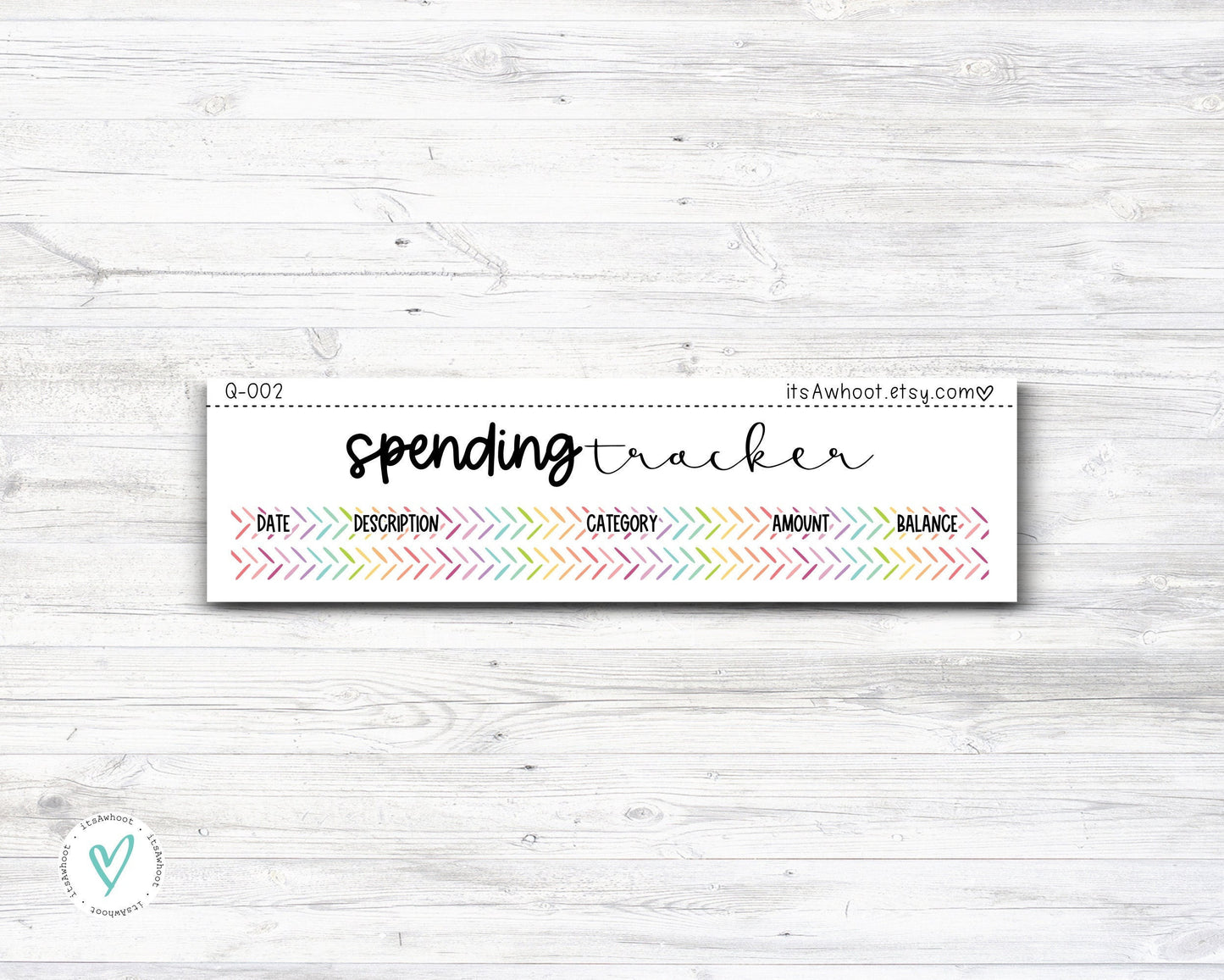 SPENDING TRACKER Budget Sticker Kit - 7x9 Planner (Q002)