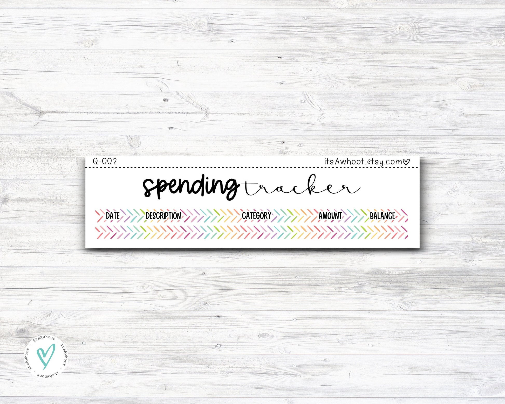 SPENDING TRACKER Budget Sticker Kit - 7x9 Planner (Q002)