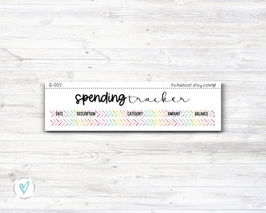 SPENDING TRACKER Budget Sticker Kit - 7x9 Planner (Q002)