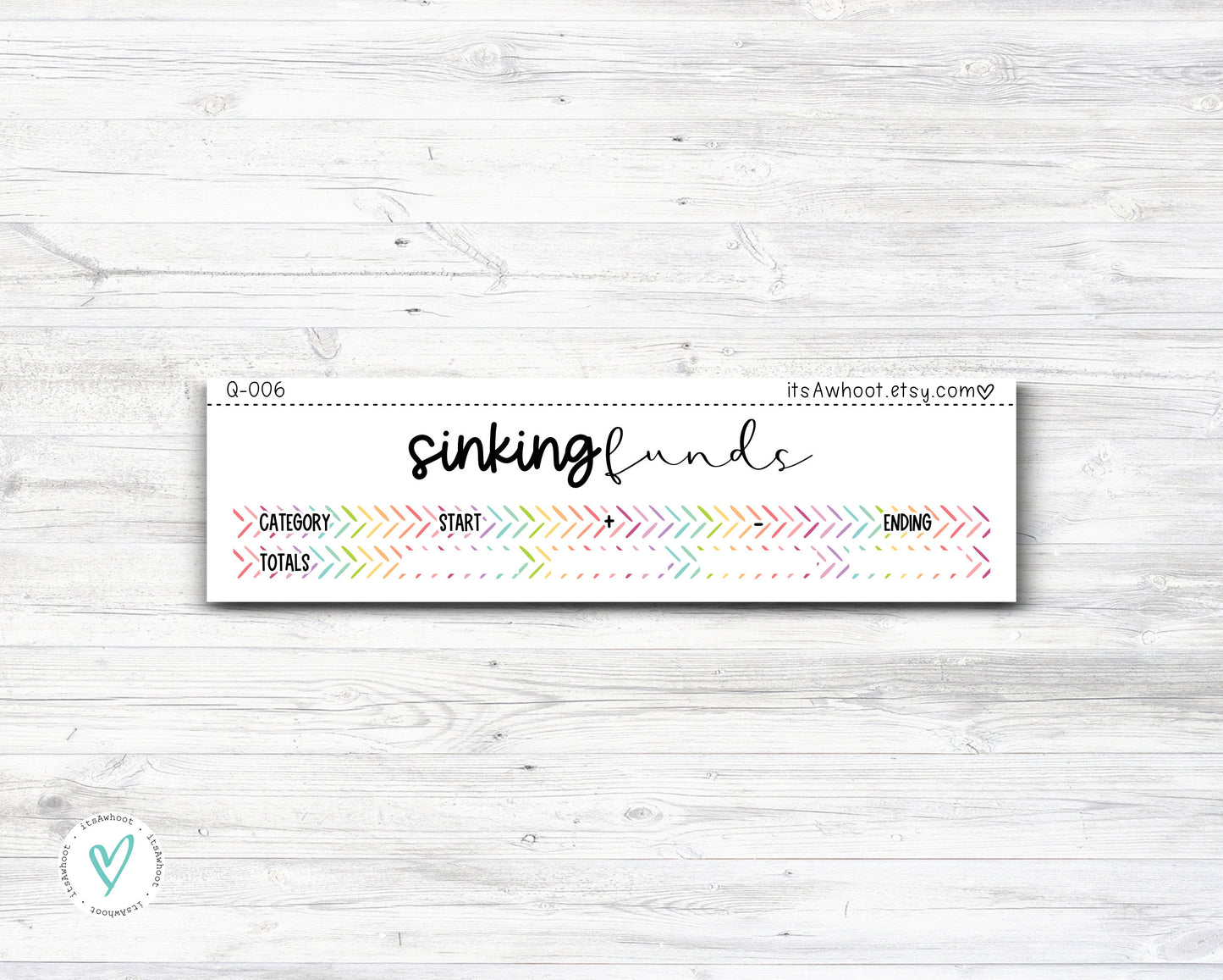 SINKING FUNDS Budget Sticker Kit - 7x9 Planner (Q006)