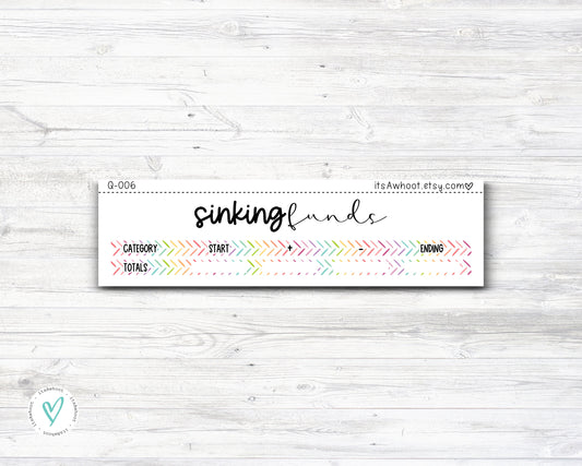 SINKING FUNDS Budget Sticker Kit - 7x9 Planner (Q006)
