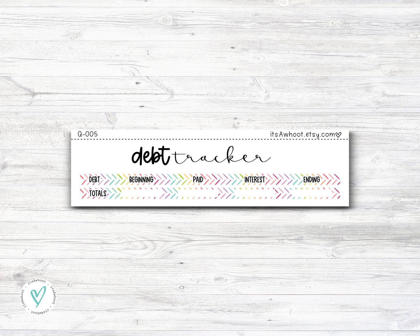 DEBT TRACKER Budget Sticker Kit - 7x9 Planner (Q005)
