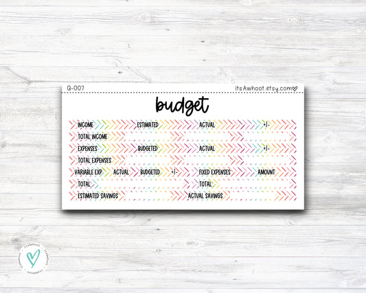 BUDGET Sticker Kit - 7x9 Planner (Q007)