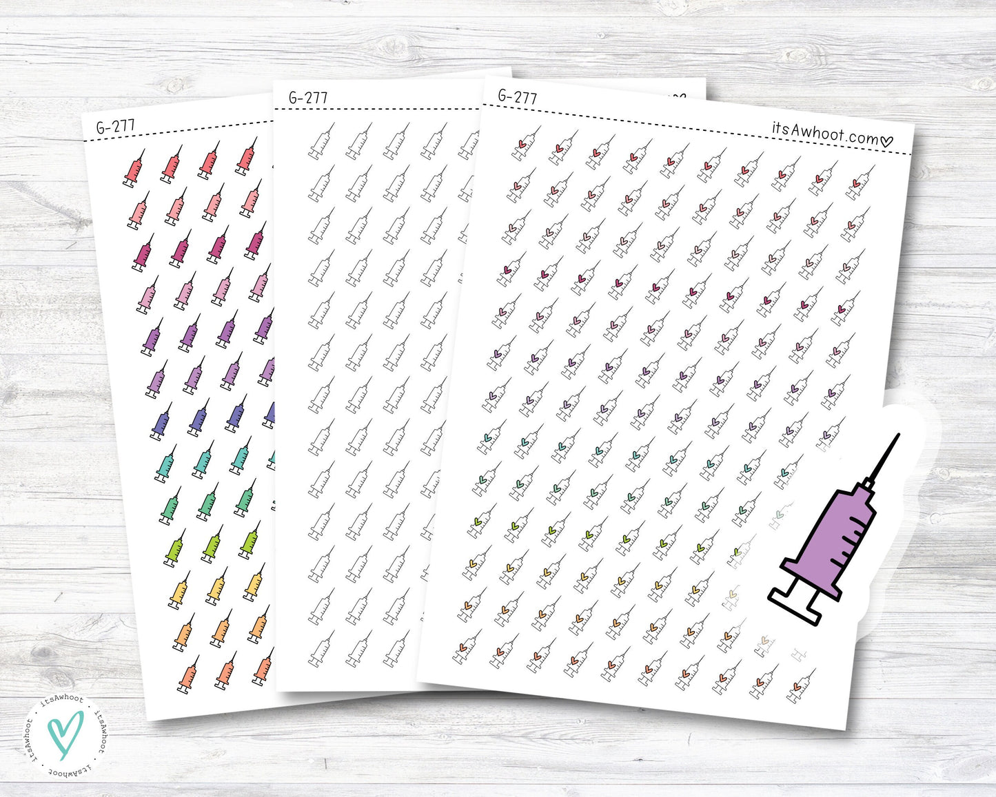 Shot / Syringe Stickers Doodle Planner Stickers (G277)