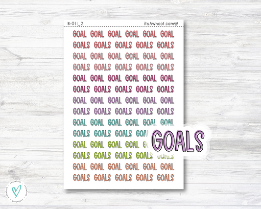 Goal Stickers, Goals Script Planner Stickers (B011_2)