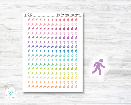 Walking Planner Stickers, Walking icon Stickers - Mini .25" Tall - SMALL DECO SHEET (B042)