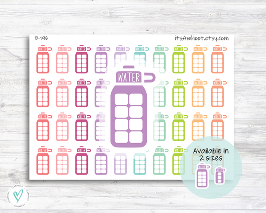 Hydrate Water Bottle Tracker Stickers - Available in 2 Sizes (B196)