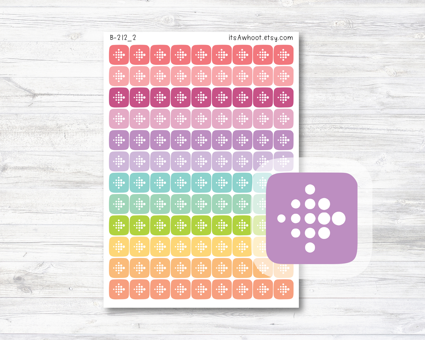 FitBit Icon Small Square Planner Stickers, FitBit icons, FitBit Stickers (B212_2)