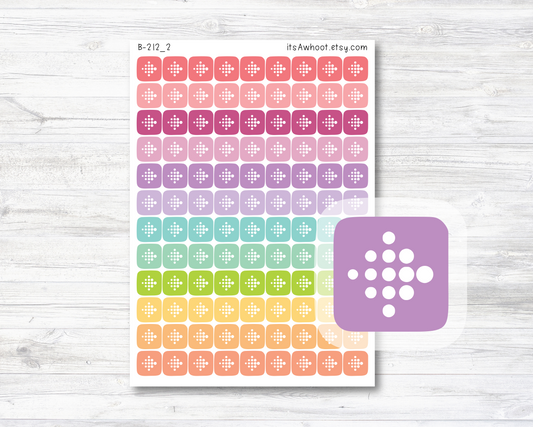 FitBit Icon Small Square Planner Stickers, FitBit icons, FitBit Stickers (B212_2)