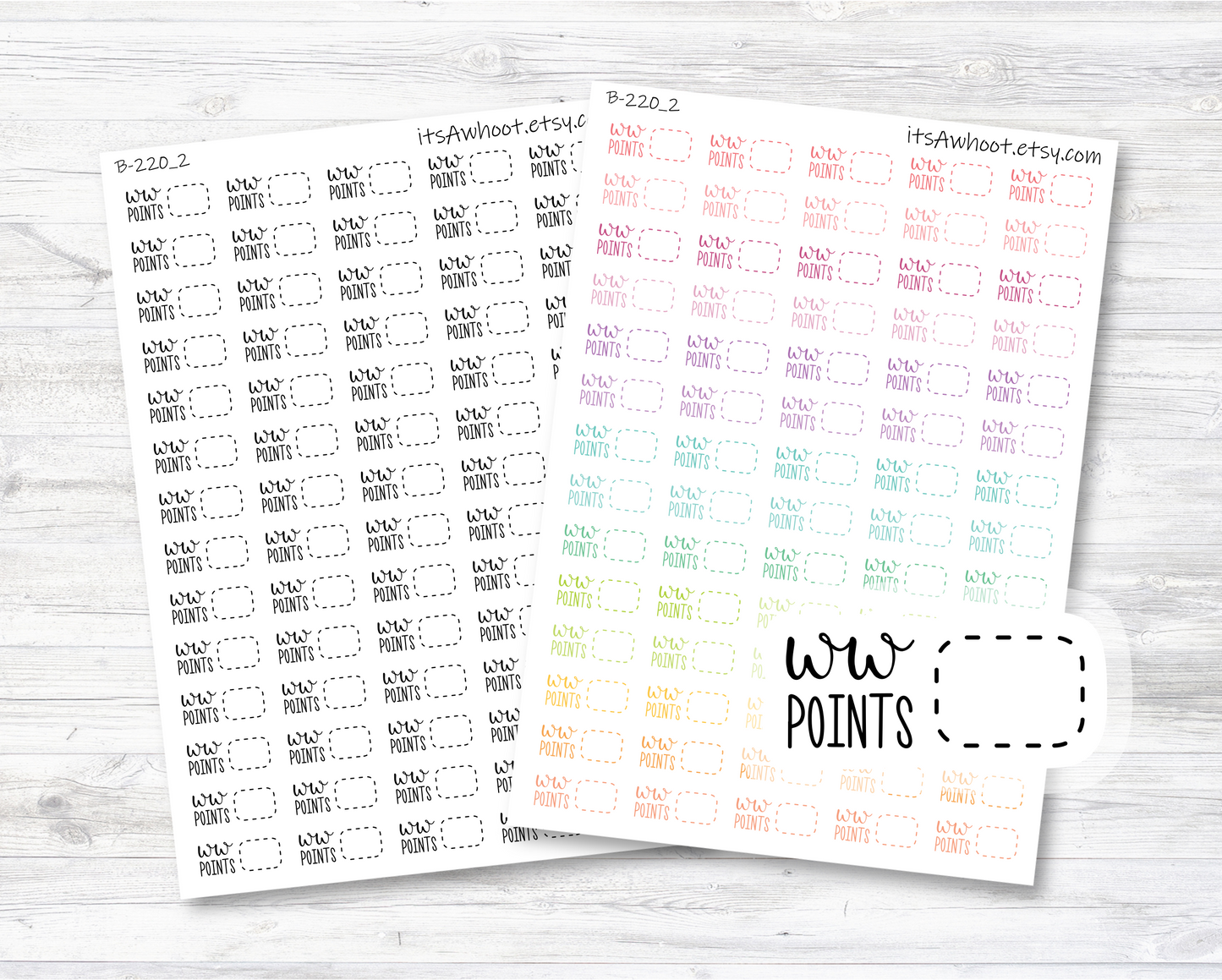 WW Points Stickers, Weight Watchers Points Stickers, WW Points Planner Stickers (B220_2)