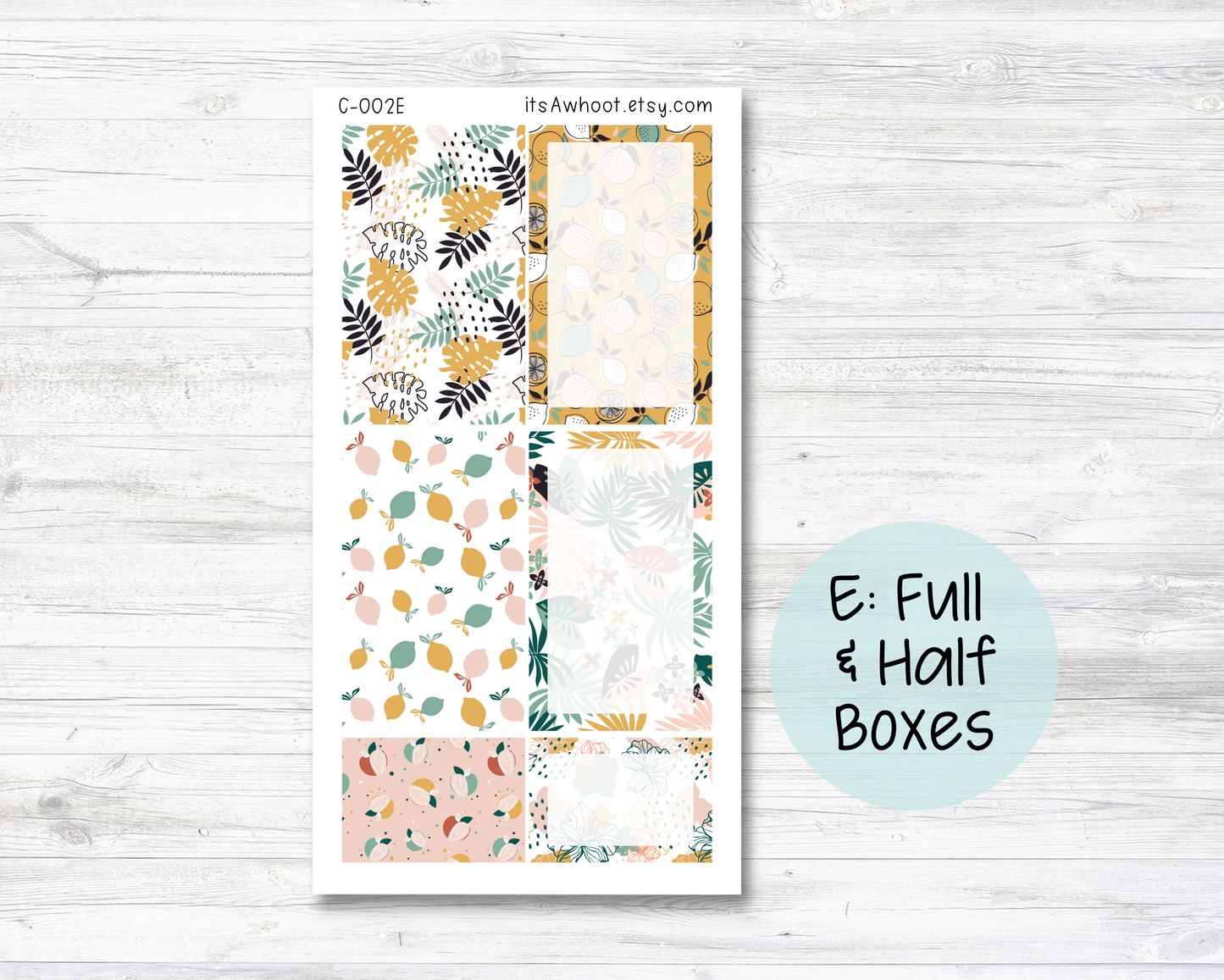 WEEKLY Kit Planner Stickers - "Tropical Fruit Summer" - Happy Planner CLASSIC - Vertical (C002)