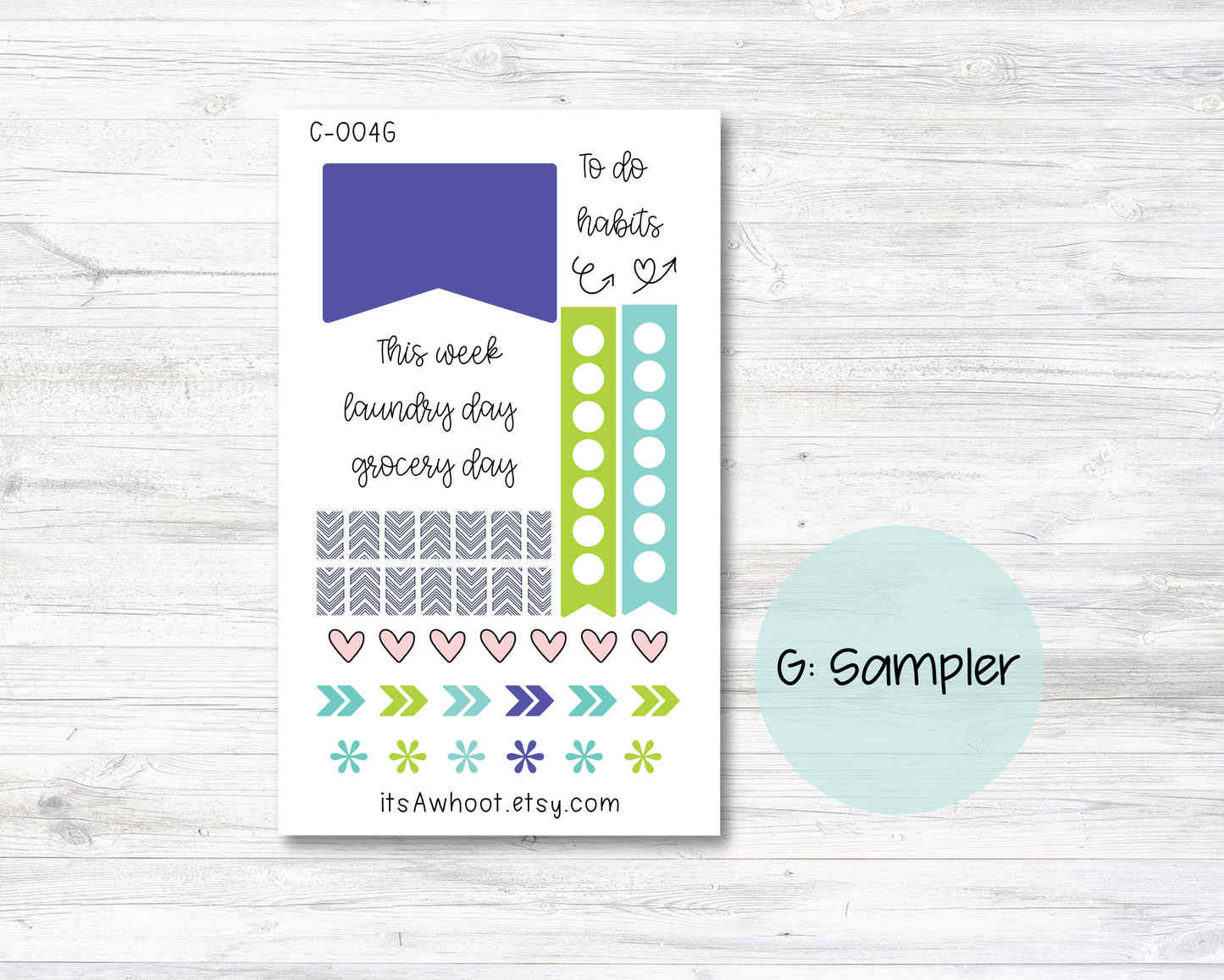 WEEKLY Kit Planner Stickers - "Double Arrow" - Happy Planner CLASSIC - Vertical (C004)