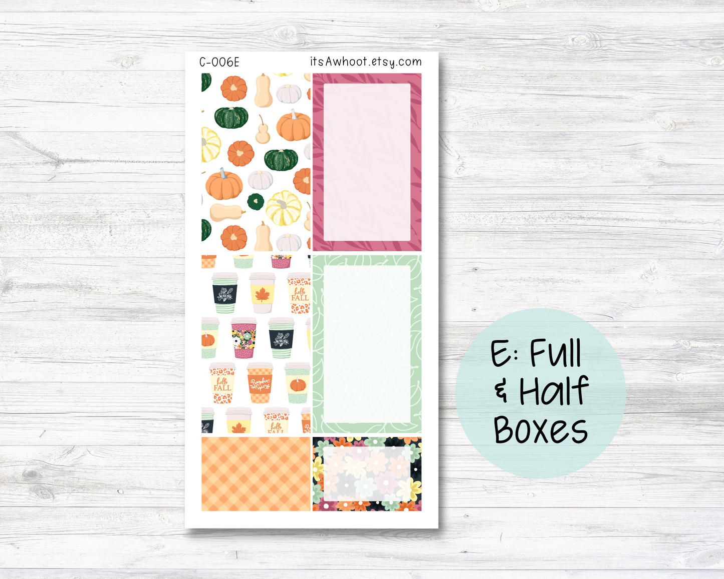 WEEKLY Kit Planner Stickers - "Pumpkin Spice" - Happy Planner CLASSIC - Vertical (C006)