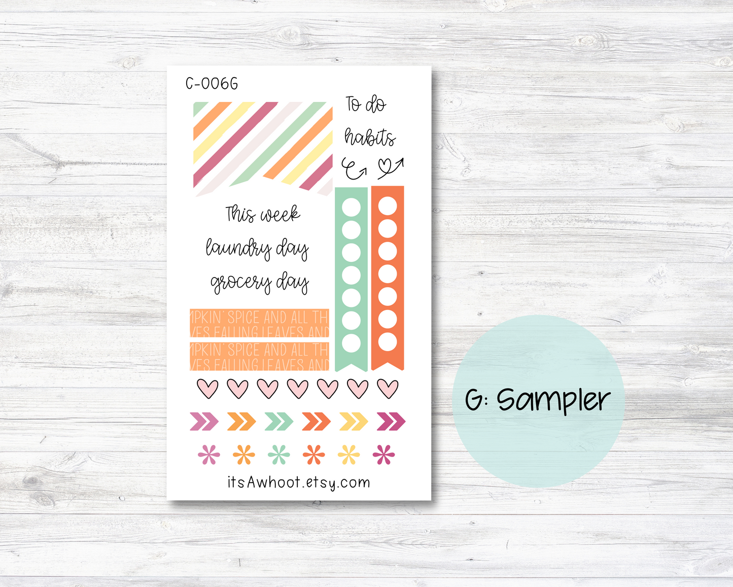 WEEKLY Kit Planner Stickers - "Pumpkin Spice" - Happy Planner CLASSIC - Vertical (C006)